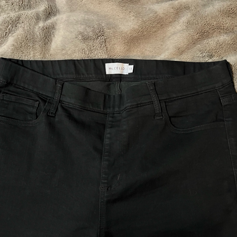 Black stretchy jeggings 1X